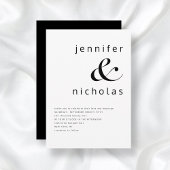 モダンエレガント白黒結婚の 招待状