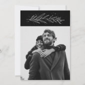 モダンエレガント白黒結婚写真 招待状 (裏面)