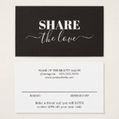 モダンエレガント白黒美しいサロン (正面&裏面)