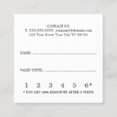 モダンエレガント白黒美しいロイヤリティカード ロイヤリティカード (裏面)