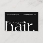 モダンエレガント白黒美しい割引カード 割引カード (正面)