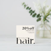 モダンエレガント白黒美しい割引カード 割引カード (スタンド正面)