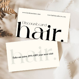 モダンエレガント白黒美しい割引カード 割引カード