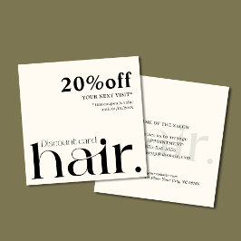 モダンエレガント白黒美しい割引カード 割引カード