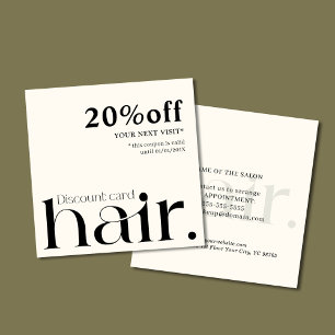 モダンエレガント白黒美しい割引カード 割引カード