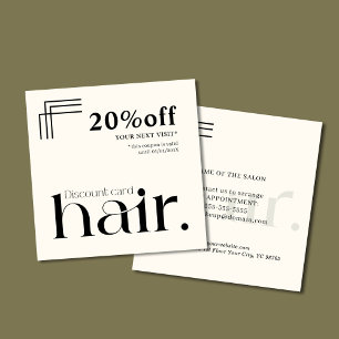 モダンエレガント白黒美しい割引カード 割引カード