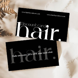 モダンエレガント白黒美しい割引カード 割引カード