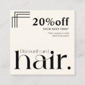 モダンエレガント白黒美しい割引カード 割引カード (正面)