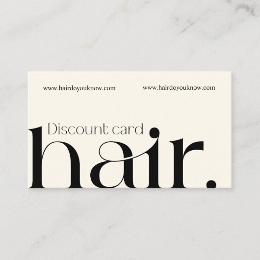 モダンエレガント白黒美しい割引カード 割引カード (正面)