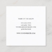 モダンエレガント白黒美容師 スクエア名刺 (裏面)