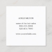 モダンエレガント白黒美容師 スクエア名刺 (裏面)