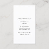 モダンエレガント白黒美容師 名刺 (裏面)