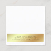 モダンエレガント白黒金ゴールド スクエア名刺 (裏面)