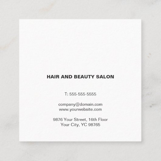 モダンエレガント白黒 スクエア名刺 (裏面)