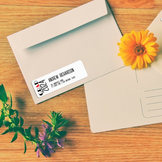 モダンエレガント白黒 ラベル