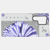 モダンエレガント紋付きダイヤモンド花紫 SAMSUNG GALAXYケース (裏面横)