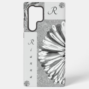 モダンエレガント紋付きダイヤモンド花銀 SAMSUNG GALAXY S22 ULTRAケース