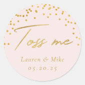 モダンエレガント紙吹雪を結婚投げる ラウンドシール (正面)