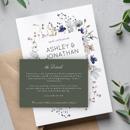 モダンエレガント素朴野結婚花詳細 エンクロージャーカード