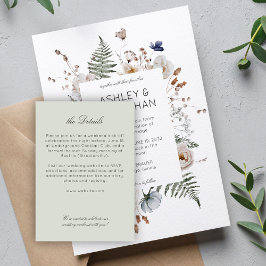 モダンエレガント素朴野結婚花詳細 エンクロージャーカード