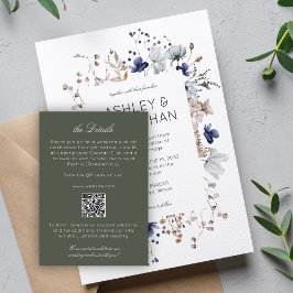 モダンエレガント素朴野結婚花詳細 エンクロージャーカード