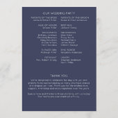 モダンエレガント素朴野結婚花 プログラム (裏面)