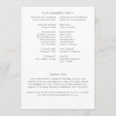 モダンエレガント素朴野結婚花 プログラム (裏面)