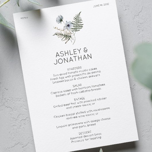 モダンエレガント素朴野結婚花 メニュー