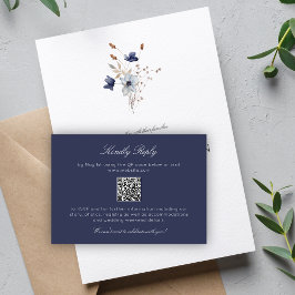 モダンエレガント素朴野結婚花 出欠カード