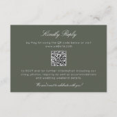 モダンエレガント素朴野結婚花 出欠カード (正面)