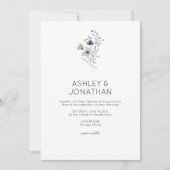 モダンエレガント素朴野結婚花 招待状 (正面)