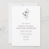 モダンエレガント素朴野結婚花 招待状 (正面)