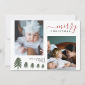 モダンエレガント素朴PINEカスタム写真クリスマス シーズンカード (正面)