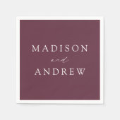 モダンエレガント紫結婚病 スタンダードカクテルナプキン (正面)