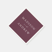 モダンエレガント紫結婚病 スタンダードカクテルナプキン (角)