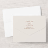 モダンエレガント結婚のシックな書道クリーム オールインワン招待状 (裏面)