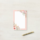 モダンエレガント結婚のシックな水彩桃色の花 ポストイット (デスク上)