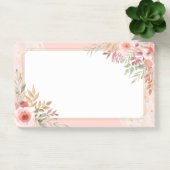 モダンエレガント結婚のシックな水彩桃色の花 ポストイット (オフィス)