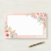 モダンエレガント結婚のシックな水彩桃色の花 ポストイット (デスク)