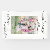 モダンエレガント結婚の写真写真へようこそ 横断幕 (横)