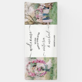 モダンエレガント結婚の写真写真へようこそ 横断幕 (縦)