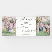 モダンエレガント結婚の写真写真へようこそ 横断幕 (横)