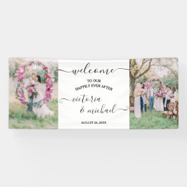 モダンエレガント結婚の写真写真へようこそ 横断幕