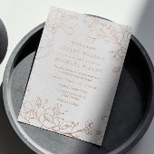 モダンエレガント結婚の実在バラ金ゴールドフローラ 箔招待状