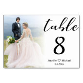 モダンエレガント結婚の色あせ写真 テーブルナンバー (裏面)