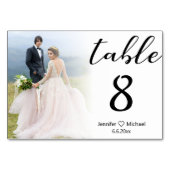 モダンエレガント結婚の色あせ写真 テーブルナンバー (正面)
