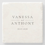 モダンエレガント結婚の ストーンコースター (正面)