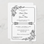 モダンエレガント結婚の 招待状 (正面/裏面)