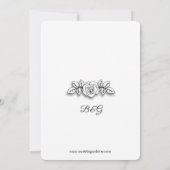 モダンエレガント結婚の 招待状 (裏面)