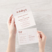 モダンエレガント結婚れんが オールインワン招待状 (貼ってはがせる)